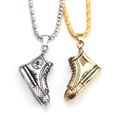 3 -Mode Antique chaussures de basket ball pendentif collier couleur argent à la main collier Hip Hop bijoux pour les hommes de sport-1