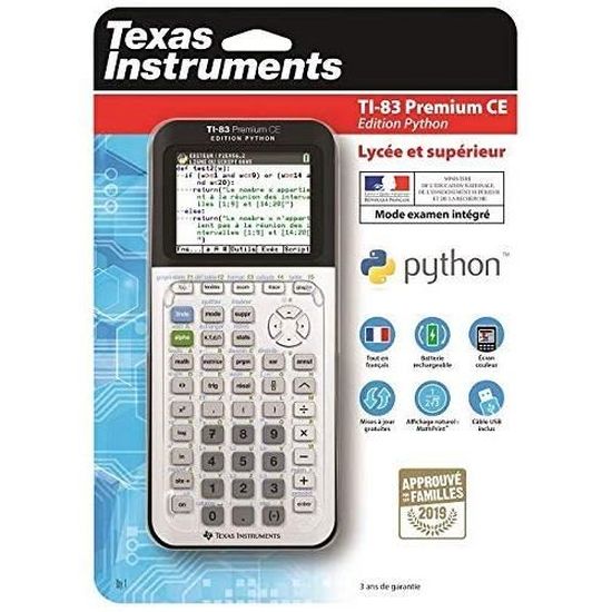 Texas Instrument TI-83 Premium CE: Édition Python Calculatrice Graphique
