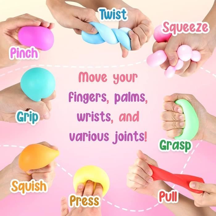 Balles anti-stress pour adultes, ensemble de 8 balles anti-stress sensorielles et souples, jouets anti-stress pour soulager l'anxiété et les troubles du spectre autistique, balles anti-stress Balles anti-stress pour adultes, ensemble de 8 balles anti-stress sensorielles et souples, jouets anti-stress pour soulager l'anxiété et les troubles du spectre autistique, balles anti-stress