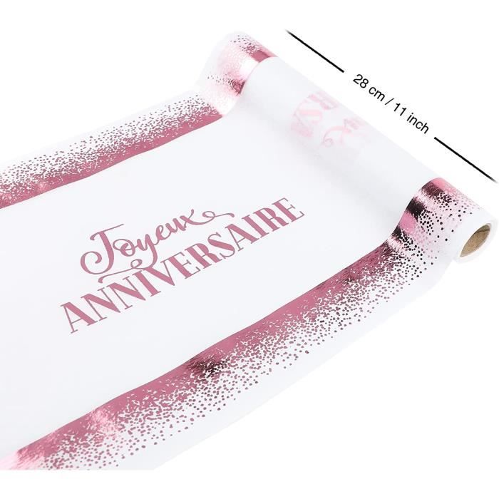 Chemin de table en organza palmier pailleté doré 28 cm x 5 m