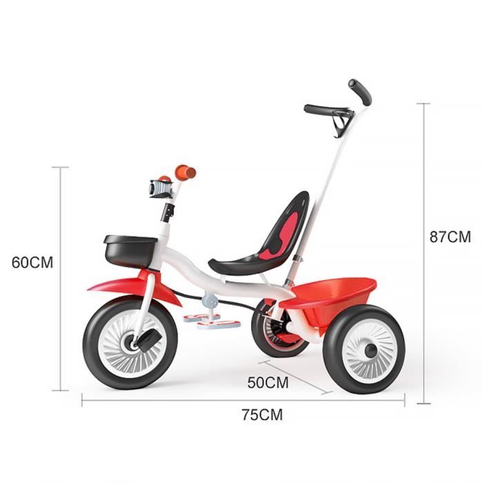 Tricycle Enfant Bebe Pliable Siege Confortable 18 mois 6 ans Freinage Anti rouille Rouge et Blanc Cdiscount Sport