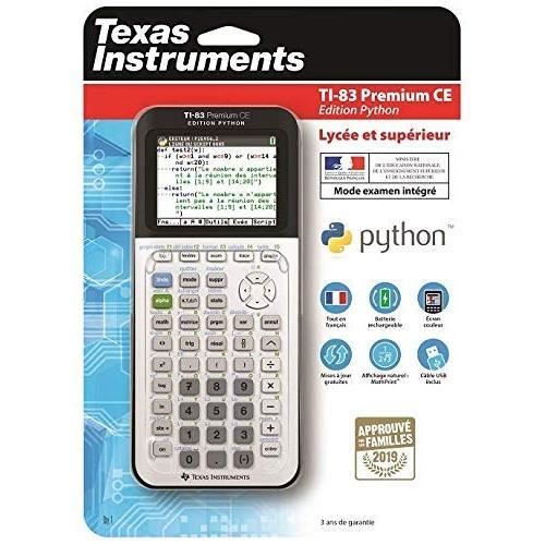 Calculatrice Texas Instrument TI-83 Premium CE Python - Cdiscount