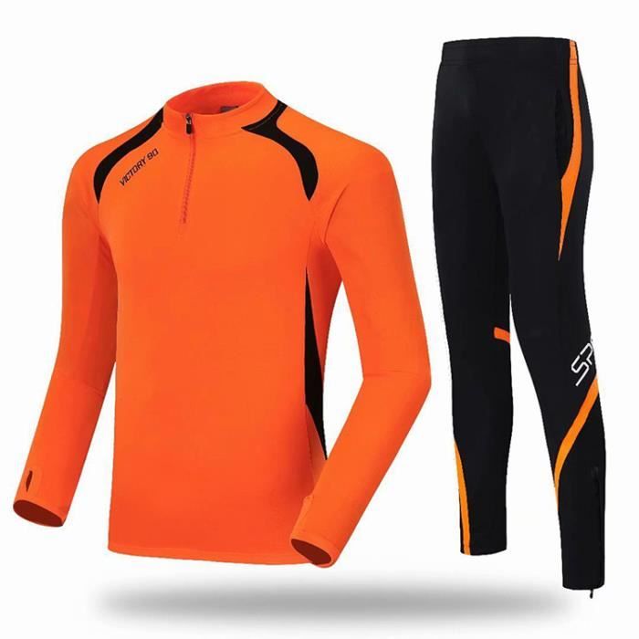 Survetement Football training Maillot de Foot veste manche longue pantalon Noir Orange Survetement enfant Survetement Homme Noir Cdiscount Pret a Porter