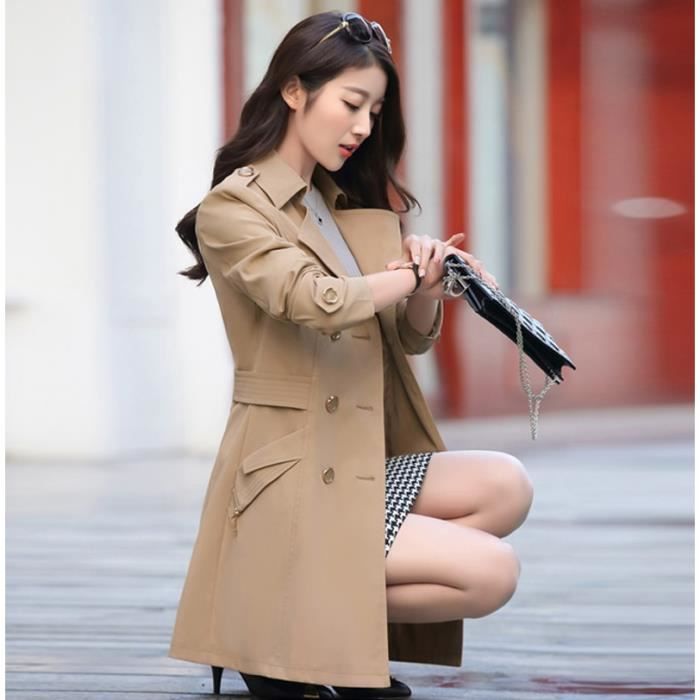 Manteau Trench Coat impermeable elegant pour femmes Type blue Blanc Cdiscount Pret a Porter