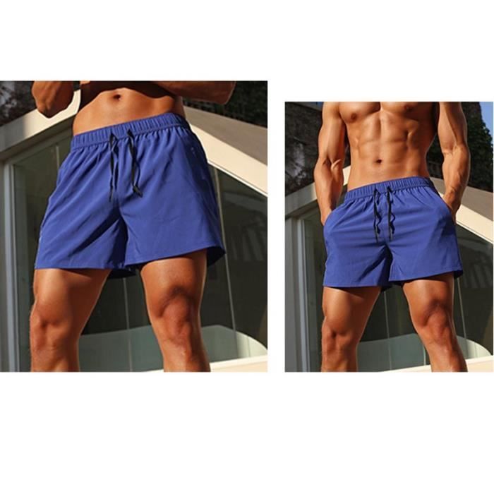 Short de Sport Homme Taille Elastiqu e Avec doublure Running Avec