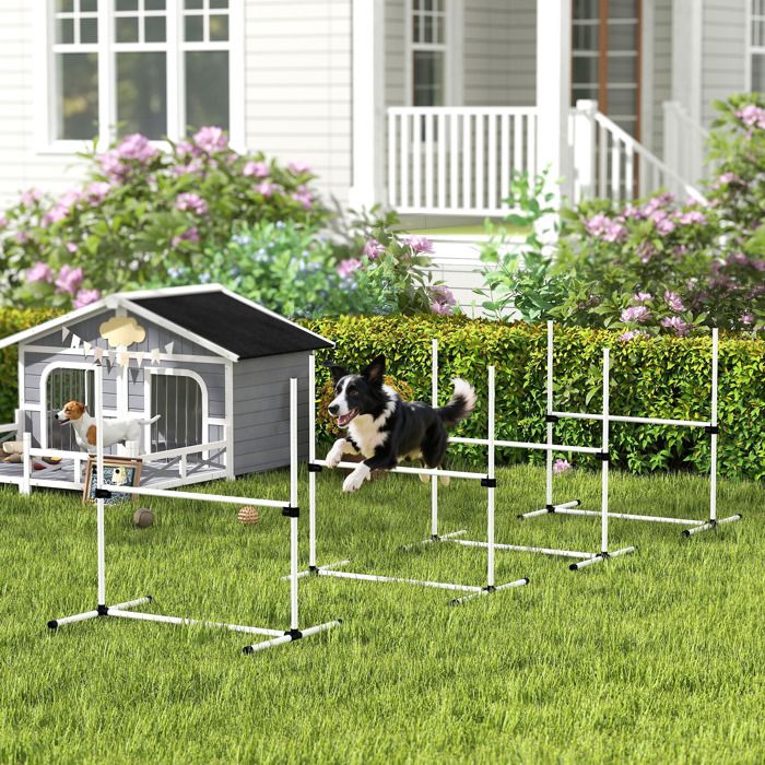 REDCAMP Lot 6 Obstacles D'agilité – Hauteur Réglable (4 Niveaux), PVC Orange, Léger – Pour Foot, Basket, Tennis