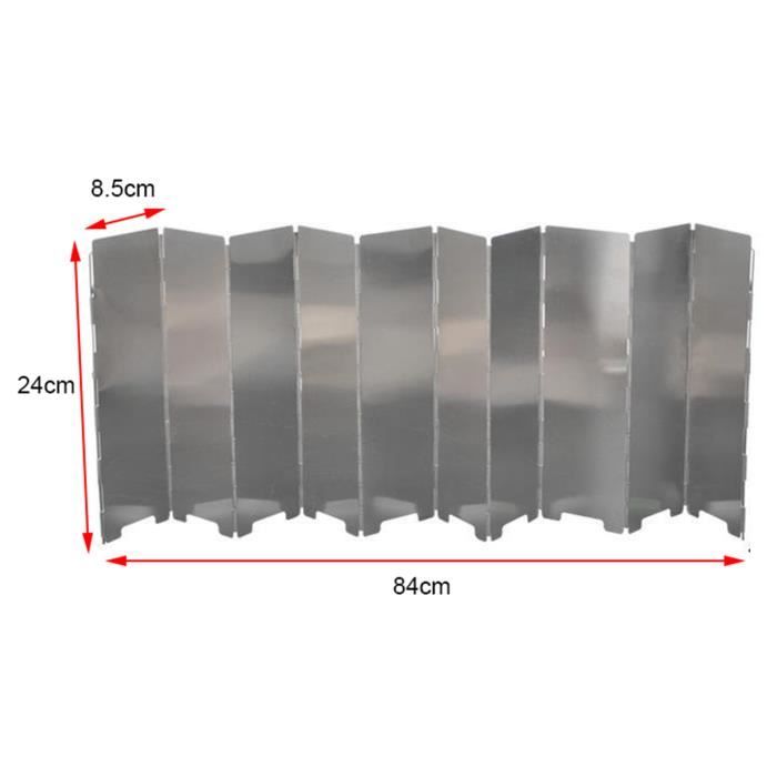12 Plaque - Pare-vent Pour Poêle D'extérieur Pliable En Aluminium