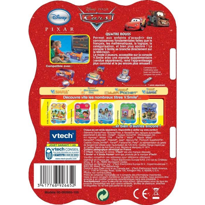 Jeu v smile « cars » - Jeux & Jouets