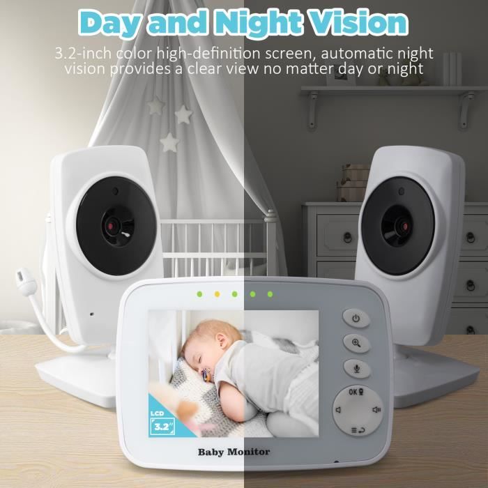 Universal - Moniteur bébé 1080p WiFi vision nocturne pleurer anneau vidéo  caméra bébé deux façons audio bébé téléphone cellulaire sommeil nounou  caméra de suivi automatique - Babyphone connecté - Rue du Commerce