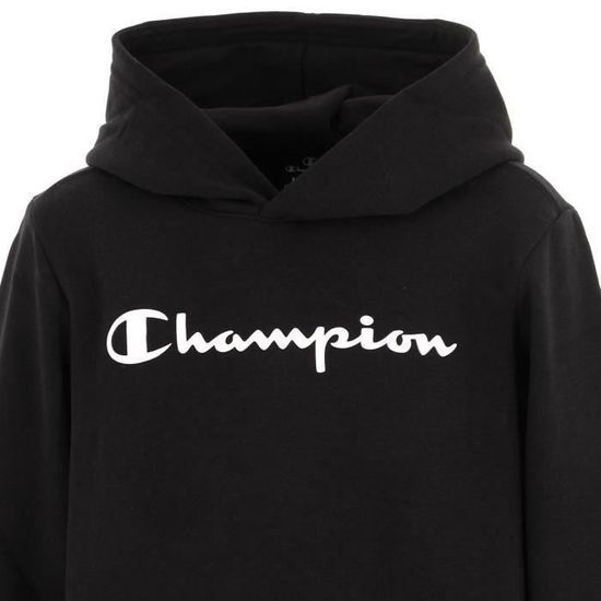 Sweat capuche Hooded Sweat jr cap noir Champion Manches longues Enfant