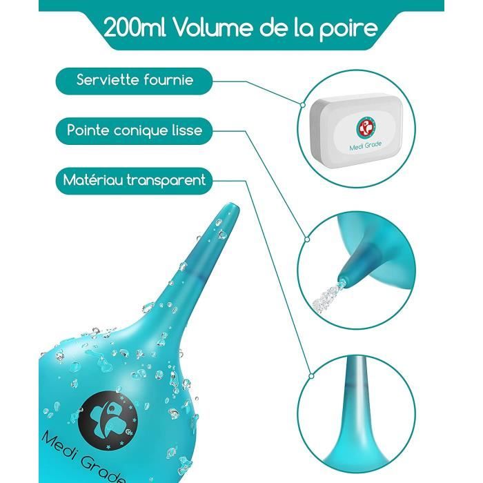 Kit de nettoyage d'oreilles Medi Grade - Seringue plastique 200 ml