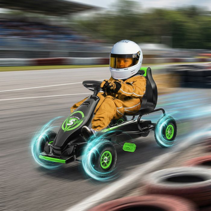 HOMCOM Kart à pédales Go-Kart pour enfants de 3 à 8 ans siège réglable