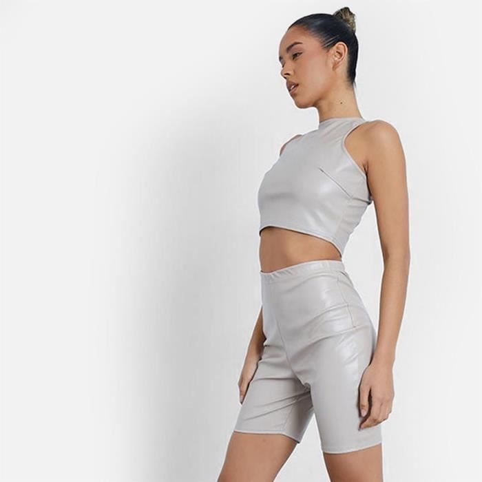 I Saw It First Short De Cyclisme V lo Faux Cuir Femmes Cdiscount