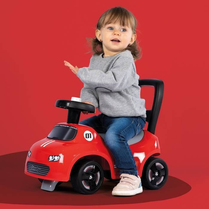 Smoby Porteur enfant 2 en 1 Auto Rouge Coffre sous la selle klaxon Des 10 mois Fabrication francaise Cdiscount Jeux Jouets