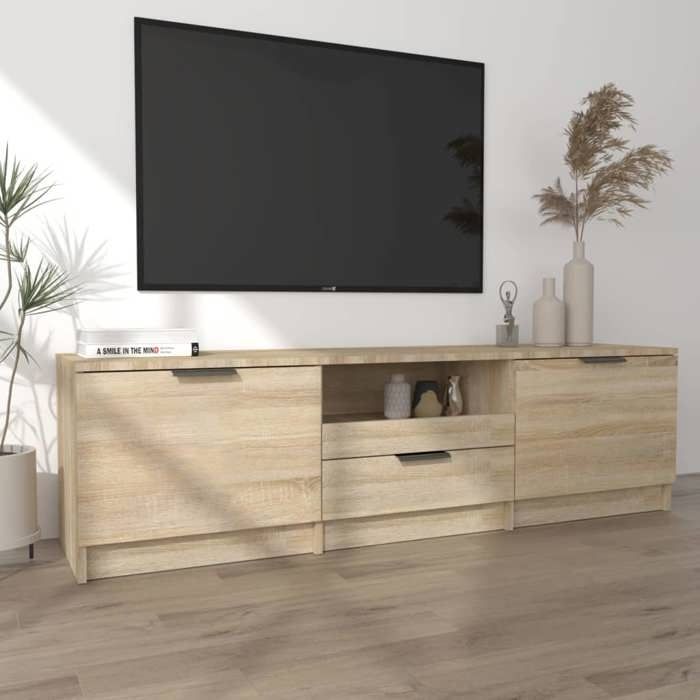 MEUBLE TV ARMOIRE De Télévision Rangement Salon Acier Laminé à Froid VidaXL EUR 104,99 - FR
