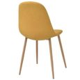 2 x Chaises de salle à manger Professionnel - Chaise de cuisine Chaise Scandinave - Jaune Tissu &2624-3