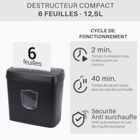 Destructeur Documents WAYTEX Coupe Croisée 8 Feuilles Bac 15L - Sécurité P4