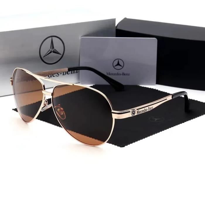 Chassis d or Lunettes de soleil polarisees classiques de luxe pour hommes et femmes Mercedes Benz Aviator Achat Vente lunettes de soleil Cdiscount