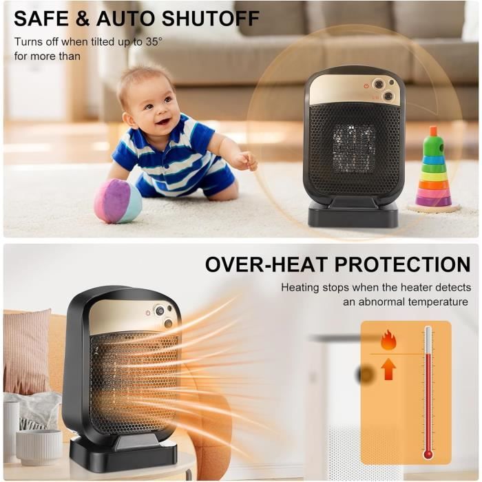 Chauffage Céramique Ptc Chauffage Soufflant Céramique AIRMATE 2000W - Chauffage D'appoint Grande Pièce 65cm Oscillation 70° Grande Pièce