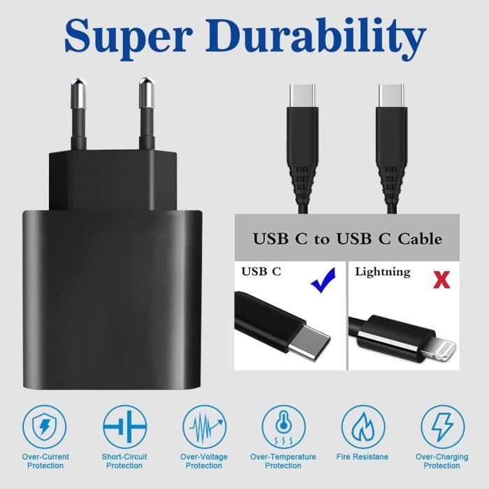 Chargeur 25W USB C Ultra Rapide pour Samsung, Chargeur Telephone Cable Type  c pour Samsung S21, S21 Plus, S21 Ultra, S20 FE, S2[29] - Cdiscount  Téléphonie