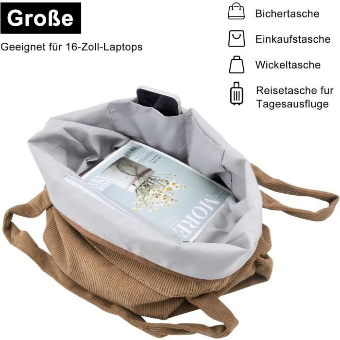 Sac Femme Université Bureau Sac Bandoulière Velours Côtelé VOSSOT - Grand Format Avec Fermeture éclair - Sac Femme Université/travail/voyage - Multiple Coloris Sac Velours Côtelé Femme Grand Capacité Sac Femme Université Bureau Sac Bandoulière Velours Côtelé VOSSOT - Grand Format Avec Fermeture éclair - Sac Femme Université/travail/voyage - Multiple Coloris Sac Velours Côtelé Femme Grand Capacité
