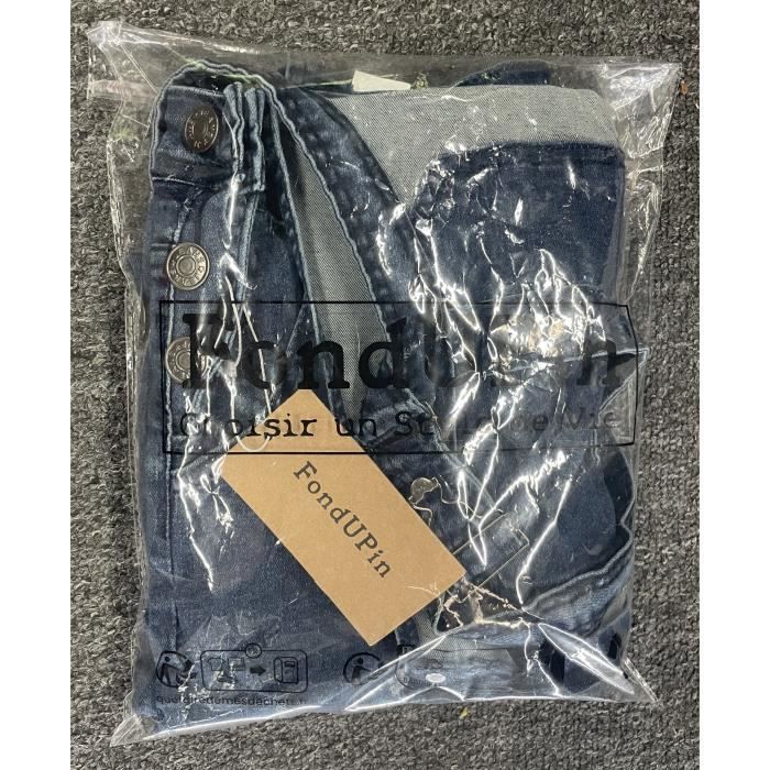 Salopette En Jean Délavé Noir Pour Homme - Style Décontracté Avec Poche Poitrine - Pantalon Long été