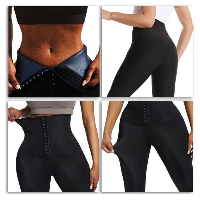 Pantalon de Sudation Sauna Legging de compression minceur ventre Vêtement  de sudation Sport Fitness Yoga Ajustable Taille Haute Noir - Cdiscount Sport