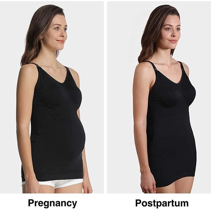 Débardeur de Maternité Femme,Tops d'allaitement sans Couture Débardeur de  Maternité Tank Top Femme(L) Noir - Cdiscount Prêt-à-Porter