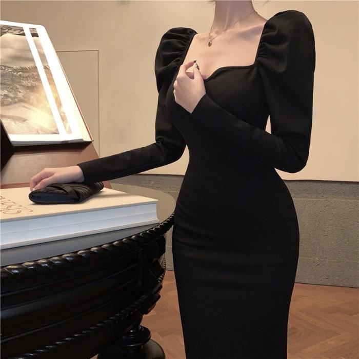 Robe longue noire style sirene pour femmes Vintage Style gothique Ideale pour les soirees Blanc Cdiscount Pret a Porter