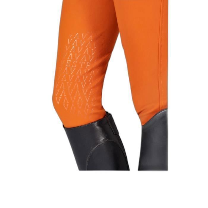 Pantalon equitation avec grip aux genoux femme Vestrum Syracuse orange black L Cdiscount Sport