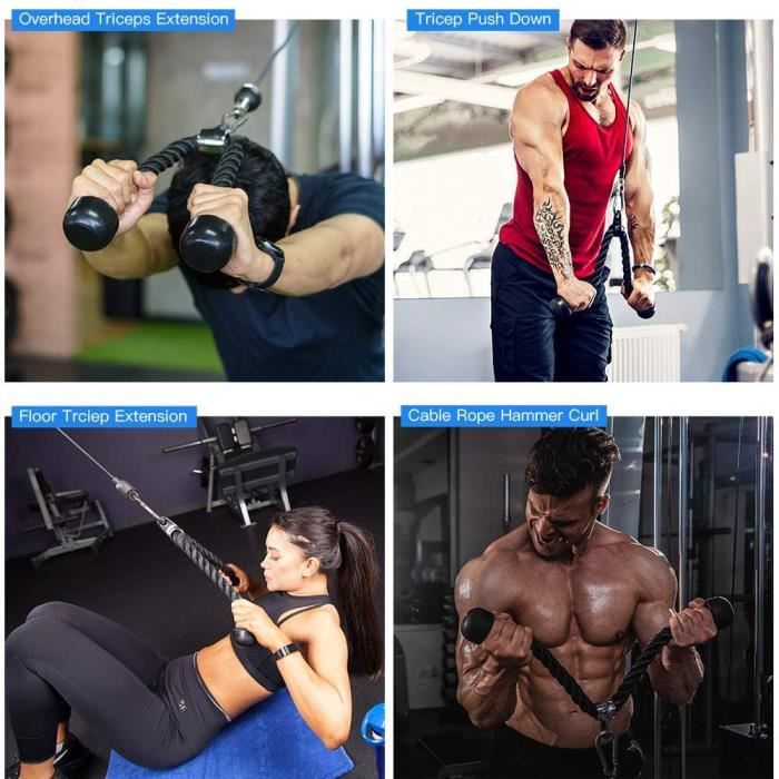 2 Chaînes D'Extension Pour Machine à Poulie - Accessoire Fitness Musculation - Rallonge Câble Pour Poignée - Salle De Sport Ou Maison