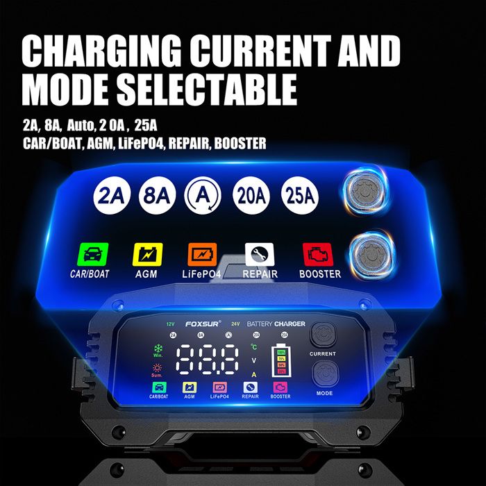 LifePO4 Chargeur De Batterie De Voiture, 12 V/5 A, 7 étapes, Entièrement Automatique, Désulfatateur De Batterie, étanche IP65, Pour AGM SLA Gel-Cell IGel Wet Lead Acid Ou Lithium
