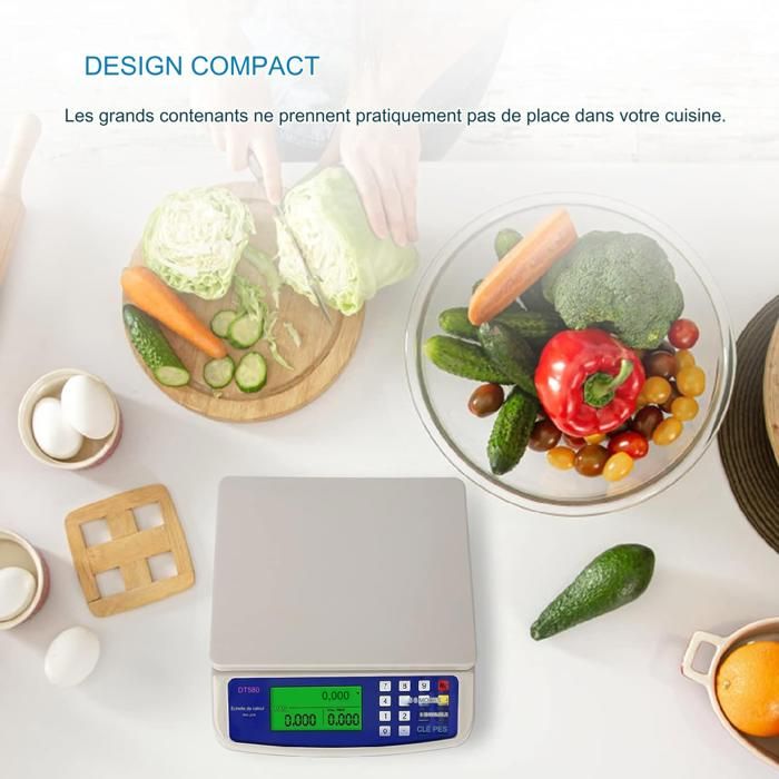 Balance De Cuisine Électronique 15kg - Précision 1g - Écran LCD Rétroéclairé Vert - Acier Inoxydable - Tarage & Comptage Pièces Balance De Cuisine Électronique 15kg - Précision 1g - Écran LCD Rétroéclairé Vert - Acier Inoxydable - Tarage & Comptage Pièces