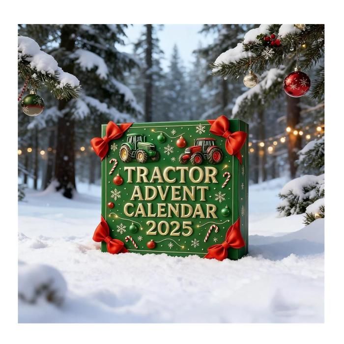 Calendrier De L'Avent Tracteur 2025 - Compte à Rebours De 24 Jours Avec 24 Pendentifs En Acrylique 2D, Décoration Pour Passionnés De Tracteurs