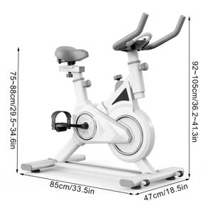 Vélo D'appartement Pliable SPORTNOW | Blanc | Résistance Magnétique | 110 Kg Max | Fitness Maison