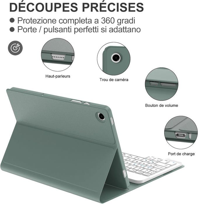 Coque Clavier Bluetooth AZERTY Français Pour DOOGEE Tab A9+/A9 Pro+ 11 Pouces - Protection Intégrale