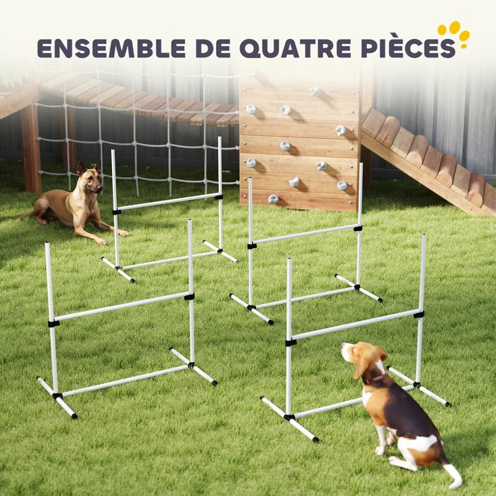 Lot De 6 Obstacles De Coordination – 12 Cônes 32cm + 6 Barres 1m, Hauteurs Réglables, Pour Enfants, Sportifs Ou Chiens