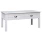 Table Basse 2 Tiroirs Avec Poignees En Metal Blanc 100 X 50 X 45