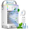 Mini climatiseur 4en1 brume froide 4vitesses - 7 lumières RVB - Bureau maison Corvina