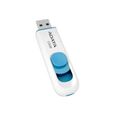 ADATA Clé USB 32Gb C008 Slider USB 2.0 Blanc / Bleu-0