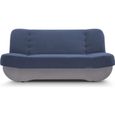 Canapé en lit Convertible avec Coffre de Rangement 3 Places Relax clic clac Banquette BZ en Tissu Pafos Bleu marine + Gris clair-0