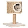 9709Elégance- Arbre à chat Pour Grand Petit CHAT,Design Vintage,Meuble pour chats avec appartement et griffoir 52 cm Herbiers marins-0