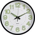 12 pouces / 30 simple horloge murale décorative mouvement lumineuse pour la maison salon (noir)   HORLOGE - PENDULE-0