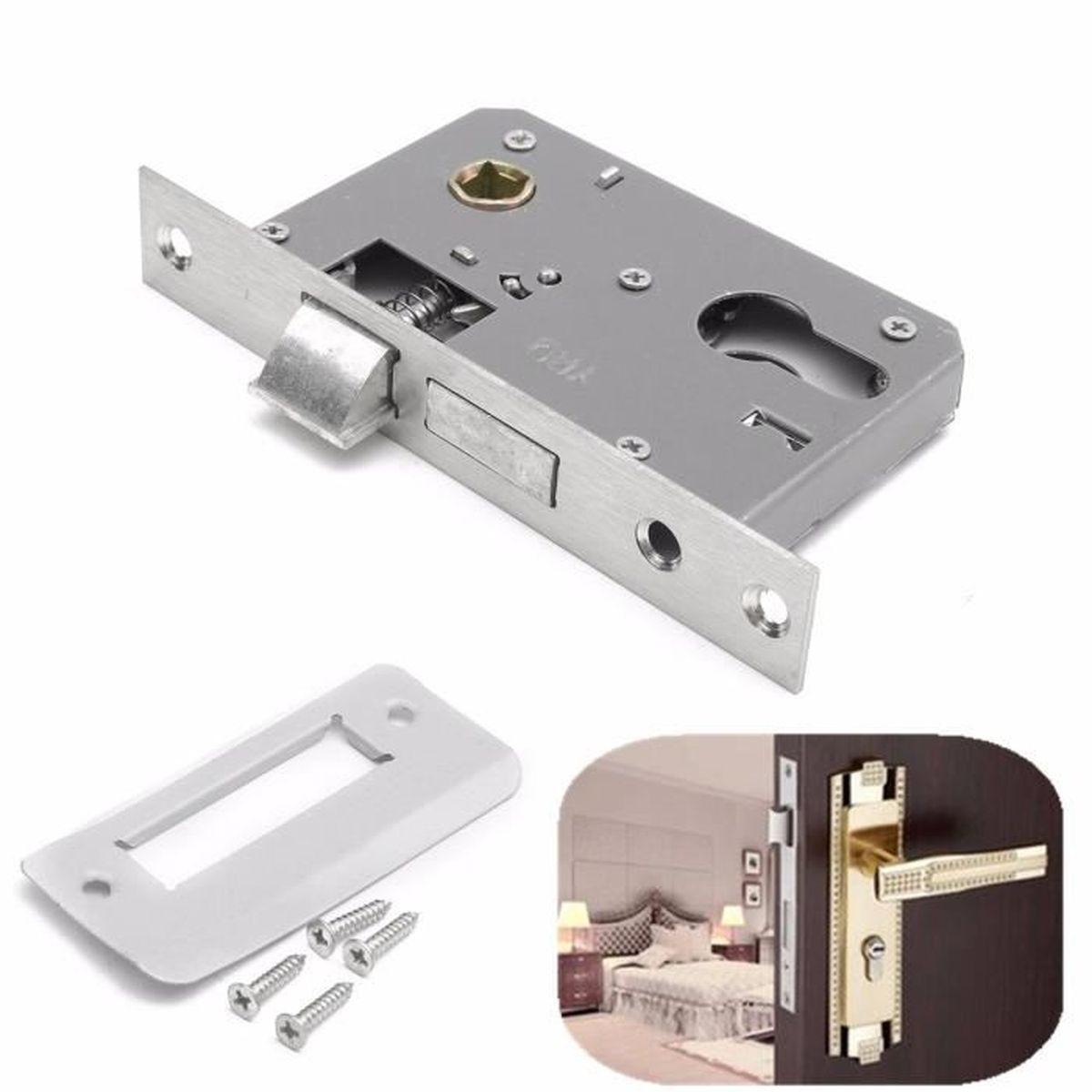 Kit Serrure Corps Porte Intérieur Lock en Fer Sécurité Pr Chambre Maison Bureau Cdiscount Kit Serrure Corps Porte Intérieur Lock en Fer Sécurité Pr Chambre Maison Bureau Cdiscount