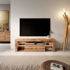 Meuble TV - Selsey - Bianko - 140 cm - Chêne Lancaster - LED - Style Moderne