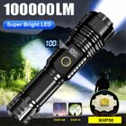 TAOFEDO 100000 Lumens Lampe Torche LED Ultra Puissante,5 Modes Zoom Lampe de Poche Rechargeabl,IP67 Étanche pour Camping Randonnée Pêche