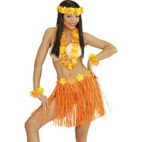 Kit hawaïen adulte orange et jaune - Marque - Kit hawaïenne - Femme - Intérieur