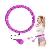 Smart Hula Ring Hoops, lesté Hula Circle 24 Anneau de Fitness Amovible avec Une Boule rotative à 360 degrés Gymnastique, Massage