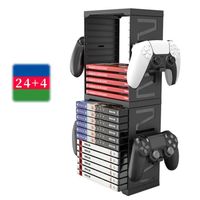 Support de disque de jeu pour PS5, Jeu Organisateur de Disques, pour 42 Jeux 4 Contrôleurs, Support de Rangement pour Disque de DVD