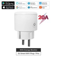 ZS08692-Prise intelligente Tuya Wifi 20a. avec moniteur d'alimentation. application Smart Life. télécommande. Compatible avec Alex